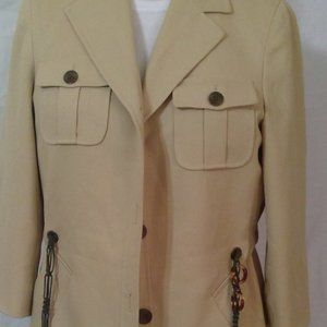 Kasper Safari Style Fully LIned Pant Suit Size 12